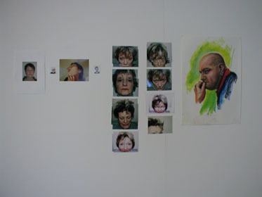 Work in progress, installation image, donated self-images.2004