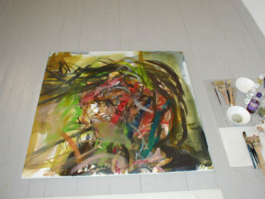 Work in Progress, painting performance, installation image.